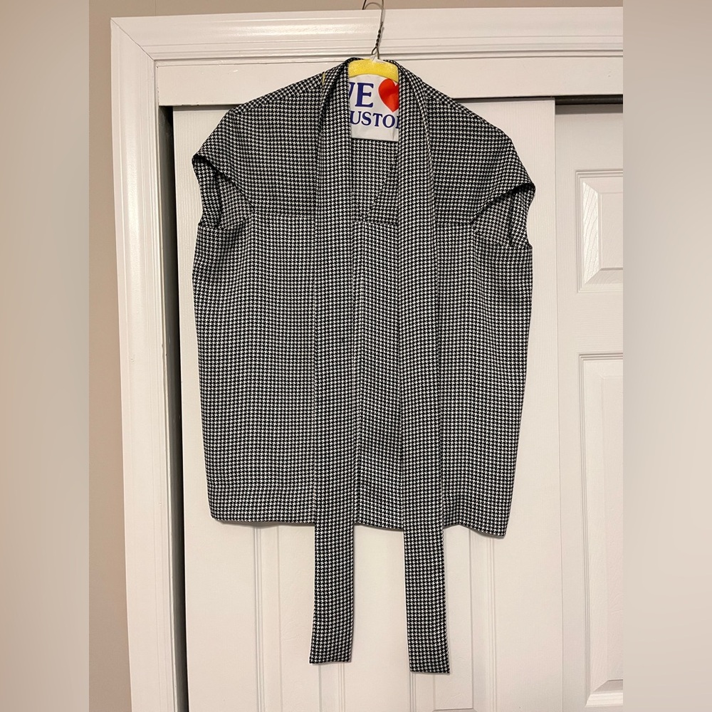 Club Monaco Tie Neck Houndstooth Top